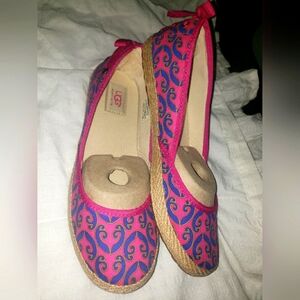 Size 9 UGG Australia Indah Marrakech Women Pink Flats Slip On Espadrille shoes